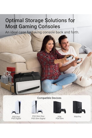 Ps5/ps5 Pro Uyumlu Taşıma Çantası, Ps4 Destekli Koruyucu Seyahat Çantası
