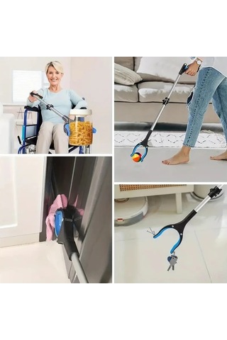 Xuweiwei Katlanabilir Alıcı Alet 3 Katlanabilir Model Mavi Hafif Alüminyum Uzatma Kolu Yaşlılar Ve Engelliler İçin Kompakt Ev Aksesuarı