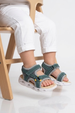 Cool Sage B Petrol Cırtlı Işıklı Erkek Çocuk Sandalet
