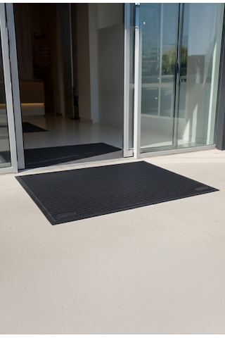 Kaymaz Taban Kauçuk Dış Mekan Paspası, Kauçuk Kapı Önü Paspası 60x80 cm Channel Mat