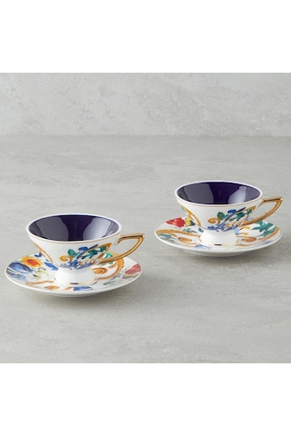 Bk Gift Willow New Bone China 4 Parça 2 Kişilik Kahve Fincan Takımı 90 Ml Renkli Şık Ve Zarif Fincan Seti Kobitmeyencom36722 Bk Gift Diğer
