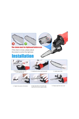 Maiyame "taşlama Makinesi Dönüşüm Seti - 6 İnç Zincirli Testere Aparatı İle Ahşap Kesme Aleti"