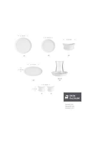 Karaca Forever Bone Bovi 28 Parça 6 Kişilik Kahvaltı Takımı Beyaz