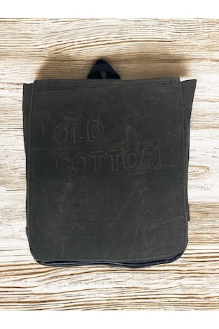 Old Cotton Cargo Vintage Su Geçirmez Kanvas Salaş Unisex Günlük Okul Tablet Sırt Çantası Naoko S 24x30cm Siyah