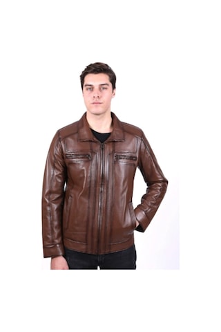 New Zaya Leather Erkek Hakiki Deri Mont (554253050) Kahverengi