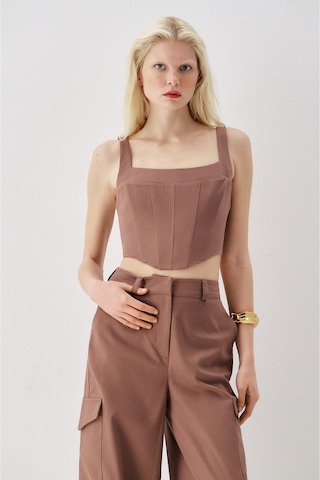 Sagaza Studio Ss6151 Sırtı İp Detaylı Büstiyer Kahve