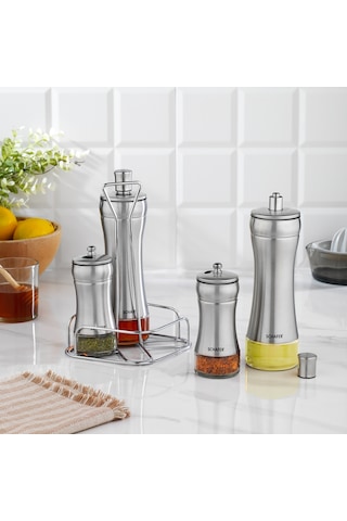 Schafer Retro Yağlık+sirkelik Seti 5 Parça-ınox Inox