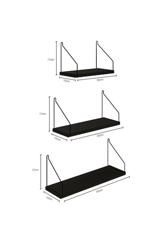 Roomiehome Catchme Mutfak Banyo Yaşam Alanı Duvar Rafı Kitaplık 3'lü Set - 445233612