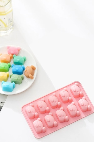 Valletta Dragao Ayı Şeklinde Silikon Kalıp, Buz, Jöle, Kek, Sabun Pembe