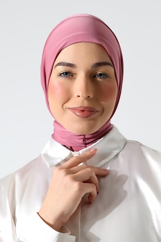 Kadın Çıtçıtlı Bağlamalı Tesettür Hazır Pratik Şal Pembe