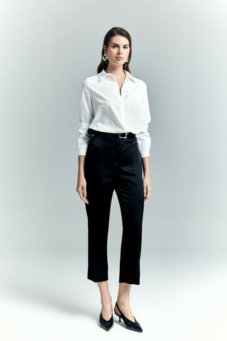 Lisa Saten Duble Paça Pantolon - Siyah-137242 siyah