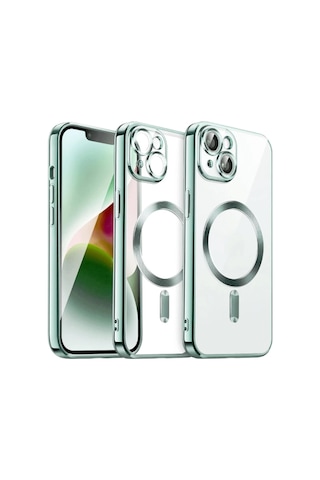 Newface - 802 - İphone 15 Kılıf Kross Magneticsafe Kapak - - Ece-umay - Koyu Yeşil