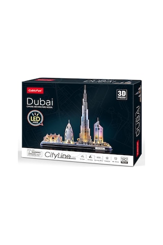 3D Puzzle Dubai 182 Parça LED Işıklı