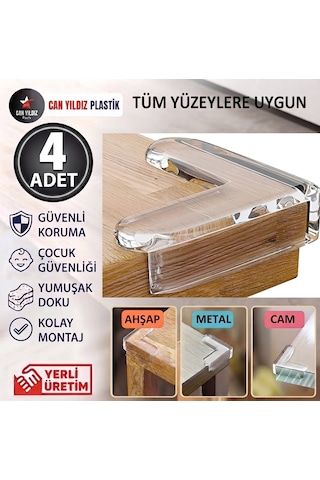 Şeffaf Yapışkanlı Kenar Ve Köşe Koruyucu Çocuk Kenar Köşe Koruma 4 Adet Şeffaf Yapışkanlı Kenar Ve Köşe Koruyucu Çocuk Kenar Köşe Koruma 4 Adet