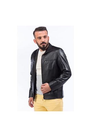 Dericlub E924 Gerçek Deri Erkek Mont Siyah Null Siyah