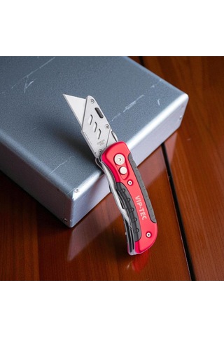 Vip-tec Vt875159 Çift Fonksiyonlu Metal Katlanır Bıçak Kırmızı