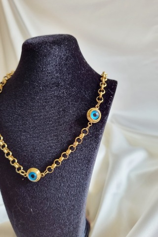 Nazar Boncuklu Çelik Kolye