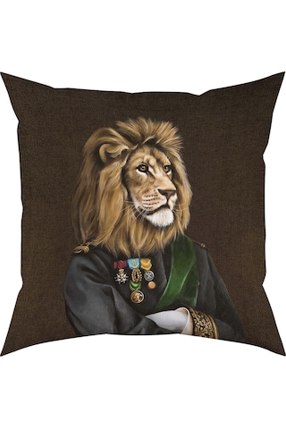 Mr. Lion Kadife Yastık/kırlent Dolgu Boncuk Elyaf Uluslararası Yıkama Ve Solmama Sertifikası Çok Renkli