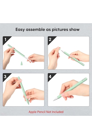 iPad Uyumlu Pencil Pro & Apple Pencil 2. Nesil İçin Uyumlu Koruyucu Esnek Silikon Kılıf Kalem Değildir