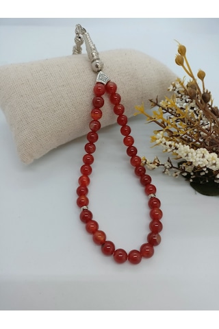 Doğaltaş Tespih / Osmanlı Kırmızı Akik Taşı Tespih -1039