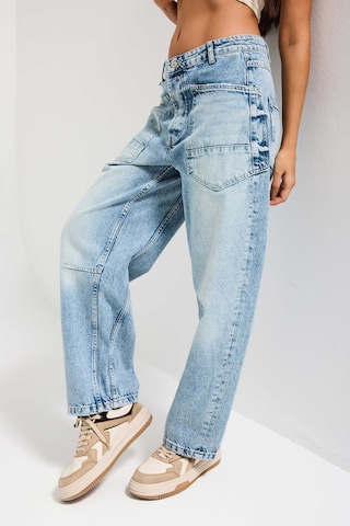 Itsbasic Kadın Kot Mavi 5s4-greenkest Midrise Carrot Fit %100 Koton Denim Tint Kot Rengi