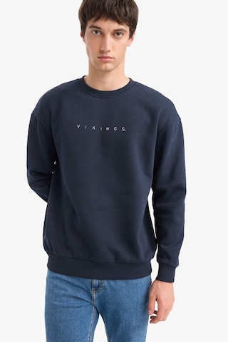 Defacto Vikings Boxy Fit Bisiklet Yaka Sırt Baskılı Sweatshirt E9323ax25aunv64 Lacivert-nv64