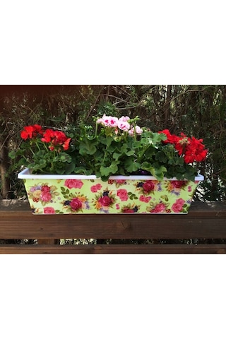 60Cm Plastik Saksı - Güllü Balkon Saksısı Cam Önü Saksı (214676472)