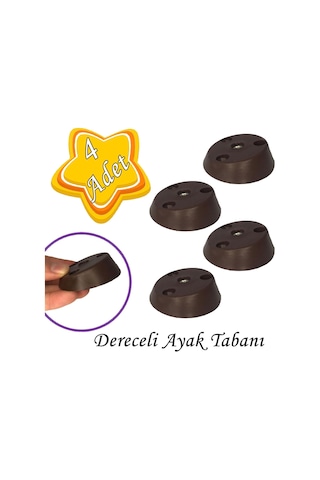 4 Adet Dereceli Ayak Tabanı Kahverengi Mobilya Masa Sehpa Ayağı Bağlantı Aparatı Açılı Plastik