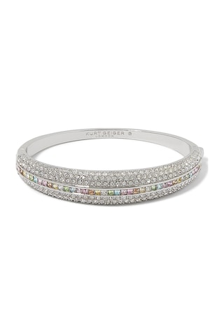 Pave Bracelet, Gökkuşağı Taşlı Kadın Bileklik Gümüş