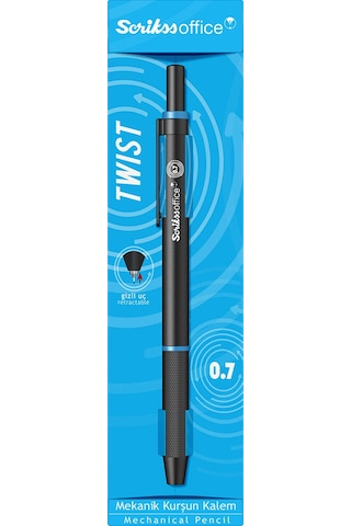 Scrikss Twist 0.7 Mavi Şerit Siyah Gizli Uç Mekanik Kurşun Kalem