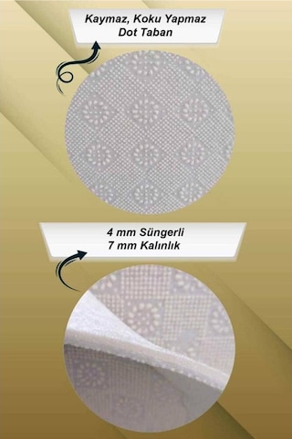 Kaymaz Tabanlı Ince Yıkanabilir Çocuk Halısı Çiv Çiv