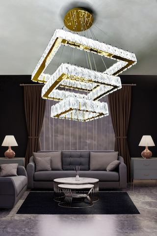 Kare 3 Kat Kristal Taşlı Modern Led Avize Salon & Oturma Odası Çok Renkli Kare 3 Kat Kristal Taşlı Modern Led Avize Salon & Oturma Odası Çok Renkli