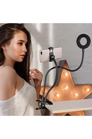 Led Ring Light Youtuber Makyaj Akrobat Led Halka Işık Kuaför, Halka Video Işığı, Canlı Aramalar İçin Işık Kaynağı Lamba,telefon Tutuculu Stand Işıklı, Işık Desteği Sarı Beyaz Gün Işığı Jd-01