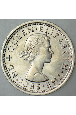 Yeni Zelanda 3 Pence 1965 Kraliçe Iı. Elizabeth. Çil.