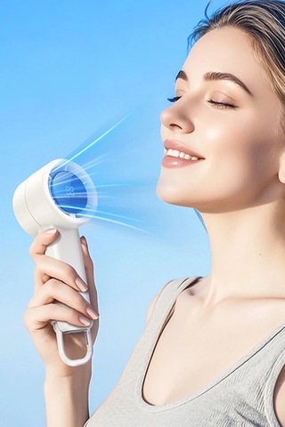 Taşınılabilir Şarjlı El Fanı - Turbo Üfleme Teknolojisi Dijital Lcd Kademe Ayarlama Masaüstü Fan Hx6