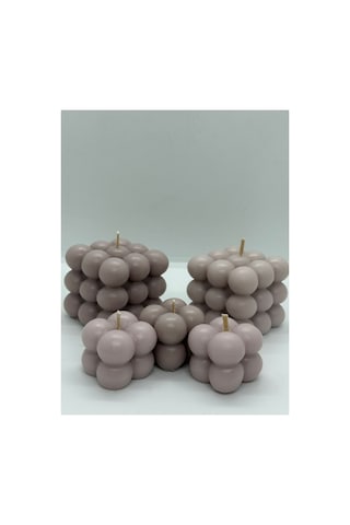 El Yapımı Bej Bubble Mum Seti %100 Doğal Soya Wax Düğün/kına/nişan/hediyelik Bej