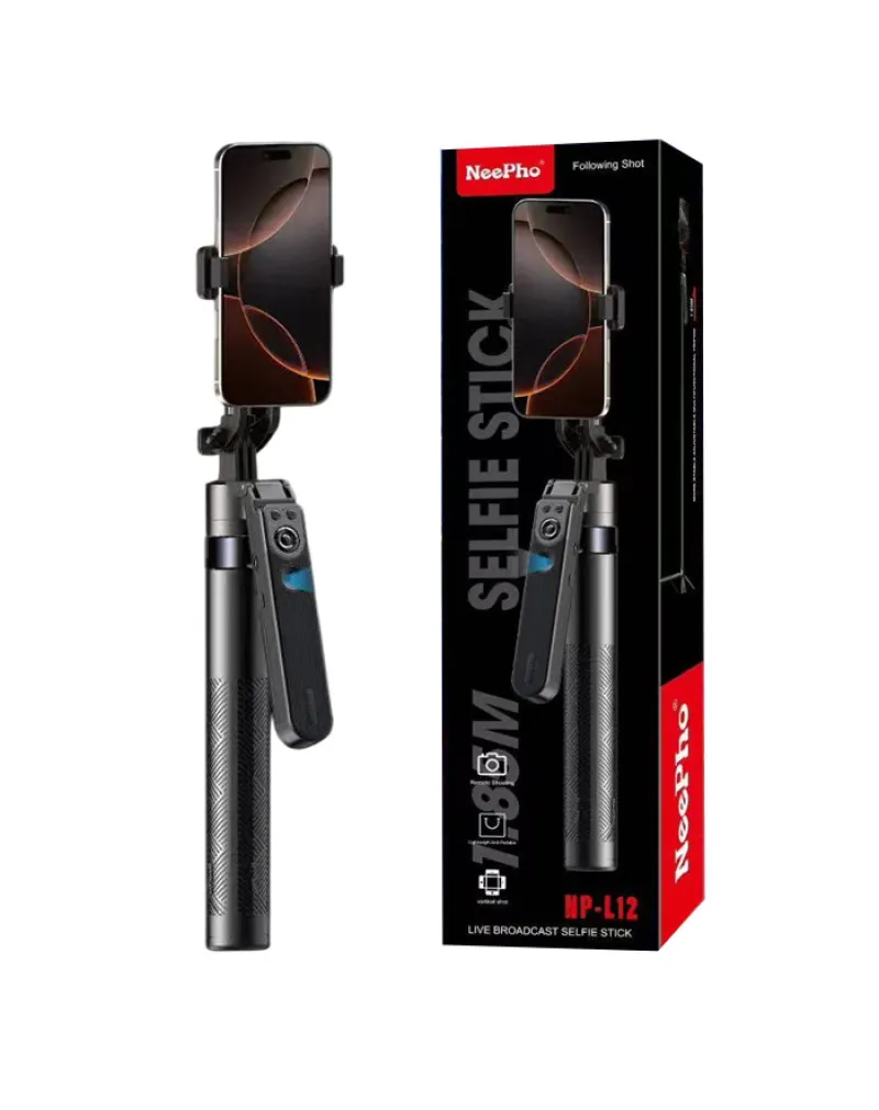 Neepho Np-l12 Otomatik Yüz Takip Özellikli 360 Derece Döndürme Özellikli Akıllı Telefon Ve Kamera Tripod'u, Uzaktan Kumanda