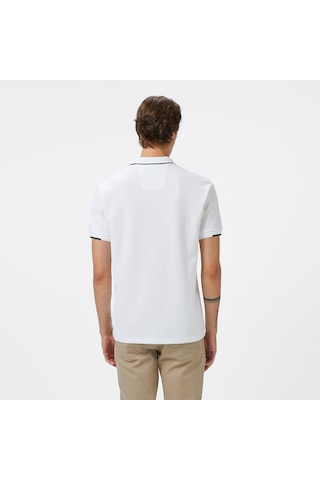 Nautica Erkek Beyaz Classic Fit Polo Yaka T-shirt Düz K55348t Beyaz