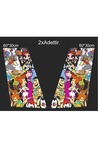 Çizgi Film Karakterleri Sticker Araç Sticker