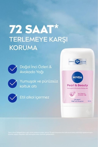 NIVEA Pearl & Beauty 72 Saat Kadın Stick Deodorant 50 ML