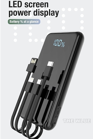 10000 Mah 3in1 2.1a Powerbank Digital Göstergeli Lightning - Type Diğer