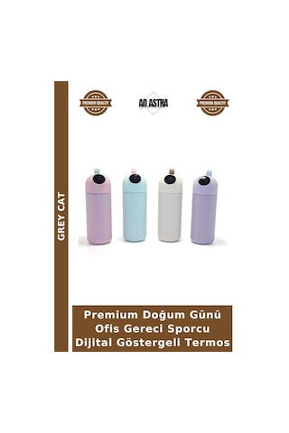 Premium Doğum Günü Ofis Gereci Sporcu Dijital Göstergeli Termos Diğer