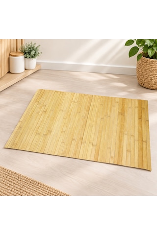 Bambu Çubuklu Kaydırmaz Banyo Paspası Sarı
