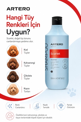 Artero Scarlet Poodle Irkına Özel Renk Arttırıcı Şampuan 300 Ml