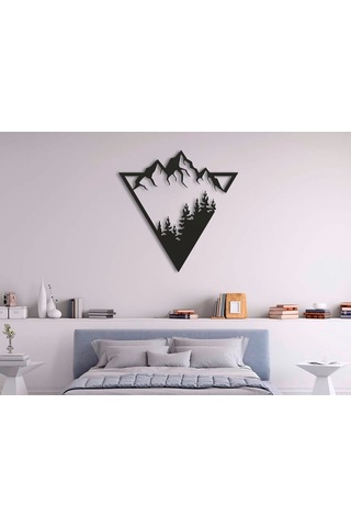 Dag Ve Orman Silüet Mountain 3d Duvar Dekoru - Şık Ve Minimalist Tasarım 19cm