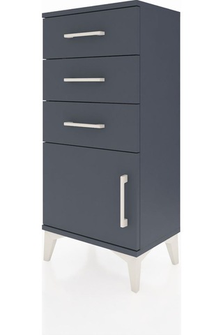 Arges Komodin 3 Çekmeceli Tek Kapaklı 44x30x96 Antrasit-antrasit Antrasit