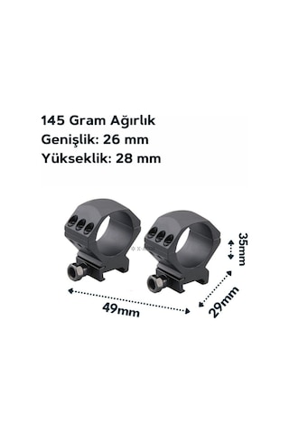 Vector Optics X-accu 34mm/22mm Picattiny Alçak Dürbün Montaj Halkaları - Sctm-52