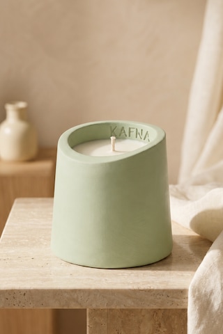 Kafna Matcha Kokulu Dekoratif Beton Mum - %100 Soya Wax Yeşil Mint Yeşili