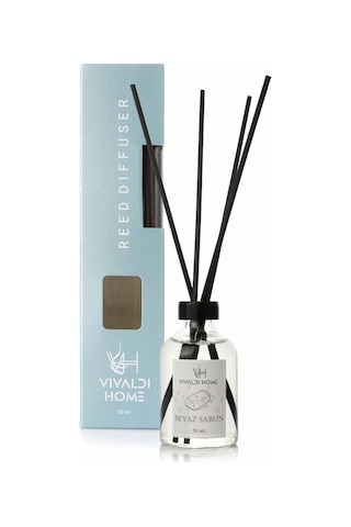 Vivaldi Home Beyaz Sabun Çubuklu Oda Kokusu Esansiyel Uçucu Yağ 50 ML