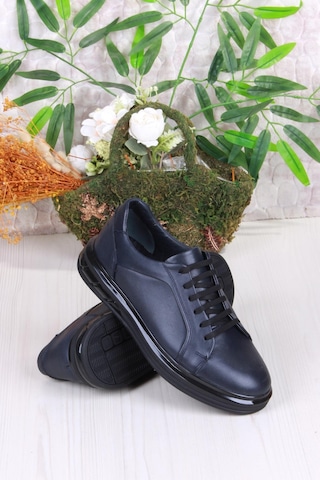 Mehmet Mete 42466 Rahat Hakiki Deri Sneaker Erkek Ayakkabı Lacivert